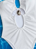 2026 Summer Women's One-piece Suit Swimwear Sexy Hollow Out Neck Lace-up Bodysuit Beachwear High Waist Push Up Bathing Suits