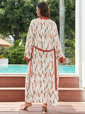 2026 Women Swimsuit Beach Cover Up dress Sleeve Kaftan Beach Tunic Long Pareos Bikinis Cover ups Summer Robe Plage Beachwear