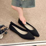 2025 Women Pointed Toe Flats Breathable Fabric Spring Summer Flat Shoes Soft Sole Slip-on Girls Daily Walking Driving Loafers
