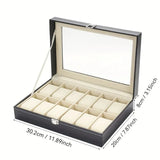 Exquisite High-end Large Capacity Watch Storage Box with Detachable Inner Lining Family Ornaments Men's Travel Gifts