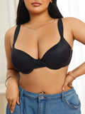 Wide Straps Women's B C D Bra Large Gather Push Up Bra Comfort Thin Cup Underwire Support Lingerie Bra