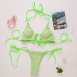 Love Shaped Metal Rings Bikinis Halter Velvet Bikini Women Swimwear Female Swimsuit Two-pieces Bikini Set Bathing Suit Swim Lady