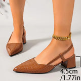 Thick Heels Breathable  High Heels Summer Sexy Pointed Toe Slingback Women's Sandals 2026