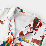 Women Christmas Two Pieces Pajama Set Bow/Dog/Snowman Print Long Sleeve Shirt with Pants Sleepwear Loungewear