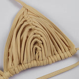 New Bandage Stripes Brazilian Bikini Swimwear Women's Swimsuit Two Piece Set Female Sexy Lace up Mujer Beachwear Summer