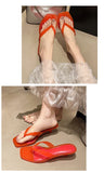 2026 Summer Jelly Shoes Women Fashion Sandals Low Heel Square Toe Girls Street Flip Flops Transparent Color Female Slippers