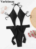 Sexy Cut Out Halter Trikini High Leg Cut One Piece Swimsuit Women Swimwear Female Monokini Padded Bather Bathing Suit Swim V7968