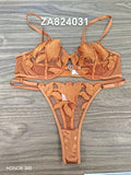 Transparent Floral Two Pieces Exquisite Lace Lingerie Set Ultrathin Bra Briefs Set Solid Exotic Lingerie For Ladies 23171A