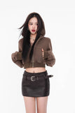 American A-line Half Length Skirt Spring/summer Small Spicy Girl High Waist Slim Fit Tight Sexy Shining Leather Short Skirt 3XQZ