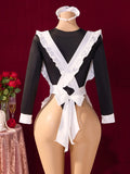 Sexy Nights Erotic Maid Costume Cosplay Women Uniform 18 Hot Exotic Outfit Sexy Lingerie Crotchless Bodysuit Desire Plays Suit