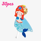 Princess Snow White Superhero Lollipop Decoration Cards for Kids Boy Girls Birthday Party Gift Cake Accessories Candy Packaging