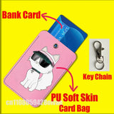 Cartoon Cat Funny Fashion For ID Clips Credit Bank Subway Card Holder Case Storage Bag Adornment Keychain