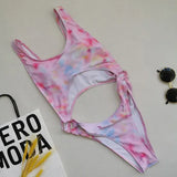 Sexy Splicing Tummy Cut Out Female Swimwear One Piece Swimsuit Women Tassel Monokini Bather String Bathing Suit Swim Bodysuit