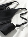 Stainless steel bra black women's underwear sexy Lingerie lace bra daily minimalist girl vest MR3514