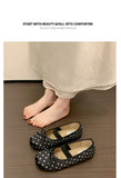 Polka Dot Women Ballet Flats Comfortable Round Toe Elastic Band Shoes Street Style Soft Sole Ladies Eelgant Wedding Dress Shoes