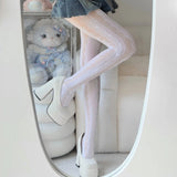 Women Y2K Lace Tights Stocking Elastic Fishnet Tights Pantyhose for Dress Date Club Cosplay Leggings Party Streetwear