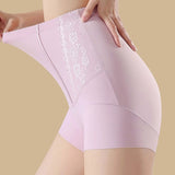 High Waist Lace Flat Belly Boxer Shorts For Women Slimming Panties Shapewear Tummy Control Underwear Female Hip Lifting Briefs