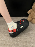 Women Fashion Clogs Indoor Street Slippers Cute DIY Apple Summer Autumn Platform Shoes Soft EVA Female Daily Walking Sandals