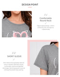 Women's Pajamas 3-Piece Set Sleepwear Home Clothes Autumn Short Sleeve Top with Shorts & Long Pants Loungewear Short Suit Pyjama