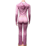 Spring fashionable hooded zipper cardigan set slim casual trousers two-piece set