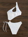 2026 One Shoulder Hollow Bodysuit One Piece Swimsuit Sexy Swimwear Women Bathing Suit Female Swimming Summer Beachwear Bodysuit