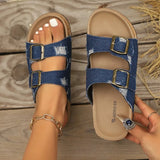 Summer Flat Women's Shoes Hemp Rope Set Foot Beach Sandals Outdoor All-match Casual Slippers Large Size Women Sandals