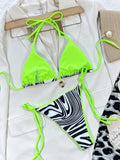 2026 Sexy Bikini Women Zebra Print Triangle Halter Swimwear Swimsuit Bikini Set Bathing Suit Beach Bikini Female Banadores Mujer