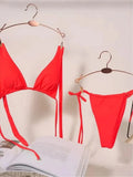 11 Colors Halter Mini Micro Thong Bikini Female Swimsuit Women Swimwear Two-pieces Bikini Set Bather Bathing Suit Swim Beachwear