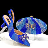 Doershow  African fashion Italian Shoes And Bag Sets For Evening Party With Stones coffee Italian Handbags Match Bags! Ho1-1