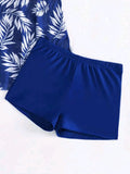 2026 Short Dress Tankini With Shorts Swimsuit Women Swimwear Female Padded Printed Bathing Swim Suit Swimming Beachwear Summer