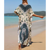 2026 New Colorful Kaftan Tunic Beach Dress Beach Wear Beachwear Beach Cover Up Cover-upsLoose Maxi Dress Female Women V4428