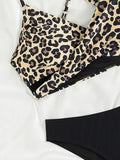 Criss Cross Back Leopard Bikini Women Swimwear Female Swimsuit Two Pieces Bikini Set Bather Bathing Suit Swim Beach Wear Lady
