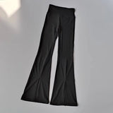 Women's High-Waisted Slim Fit Micro Flared Yoga Pants Sports Tight Wide Leg Trousers Comfortable No Awkward Lines
