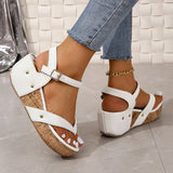 Chunky Platform Clip-Toe Sandals for Women Summer Rivet High Heel Sandal for Ladies Fashion Outdoor Anti-Slip Sandalias Mujer