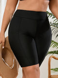 2026 Black Plus Large Big Size Swimsuit Female Only Pants With Pocket Long Knees Swimwear Women Solid Swimming Shorts Swim 5XL
