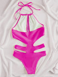2025 New Sexy Halter Women Swimwear One Piece Swimsuit Female Hollow Out Monokini Bather Bathing Suit Summer Beach Wear Bodysuit