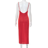 Elegant Sexy Evening Party Dress for Women 2022 New Midi Long Bodycon Slip Dresses Summer Thigh Split Vestidos De Fiesta