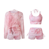 Two-piece swimsuit conservative three-piece set 2026 new slimming and flesh-covering long-sleeved hot spring swimwear