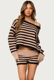 Women's spring suit 2026 European and American spring and summer women's fashionable lady solid color sweater short skirt suit