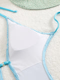 S - XXL Halter V Neck Wrinkled Female Swimwear One Piece Swimsuit Women Backless Monokini High Cut Bathing Suit Swim Beach Wear