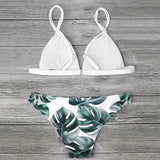 Leaves Print Bikinis Set For Women Swimwear 2024 Padded Push-Up Beachwear Bather Bathing Set Beachwear Summer Bikini Set Femme