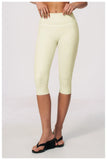 Hip Lifting Midi Length Yoga Pants Women Contrast Color Gym Sports High Waist Capri Trousers Breathable Fitness Running Leggings