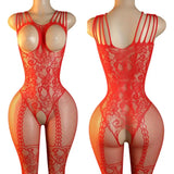 Sexy Big Loophole Open Bra BodySuits Erotic Crotchless Lingerie Women Fishnet Hollow Exposed Breast Adult Plus Size Underwear