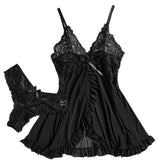 Women Nightdress Lace Chemise Bow Nightgown Sleepwear Mini Dress Plus Size Babydoll Lingerie Sleepdress Nighty