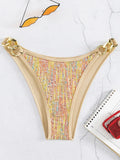 Shiny Sequins Bikinis 2025 Metal Chains Bikini Women Swimwear Female Swimsuit Two-pieces Bikini Set Bathing Suit Swim Beach Wear