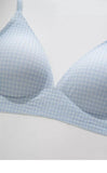 Sexy Kawaii Checkered Bralette Small Bust Lift Japanese Style Anti-Sagging Wirefree Pure Cotton Set Breathable Comfort Bra S-XL