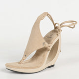 Strange Style Hollow Wedge Sandals Women Summer Platform Clip Open Toe Ankle Cross Strap Pink High Heels Party Prom Shoes