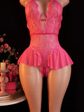 Women's Bodysuit Rose Crotchless Adult Erotic Sexy Lingerie Lace Deep V-neck Temptation Underwear Valentine's Gift