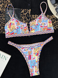 V-Bar Underwired Polka Dot Bikini 2025 Women Swimsuit Female Swimwear Two Pieces Bikini Set Ribbed High Cut Bathing Suit Swim