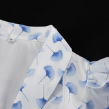 FDYOUI V-neck Short Sleeve Single Breasted Ruffles Blouse Tops+Mermaid Skirts Suits Elegant Floral Print Midi Dress 2 Piece Set